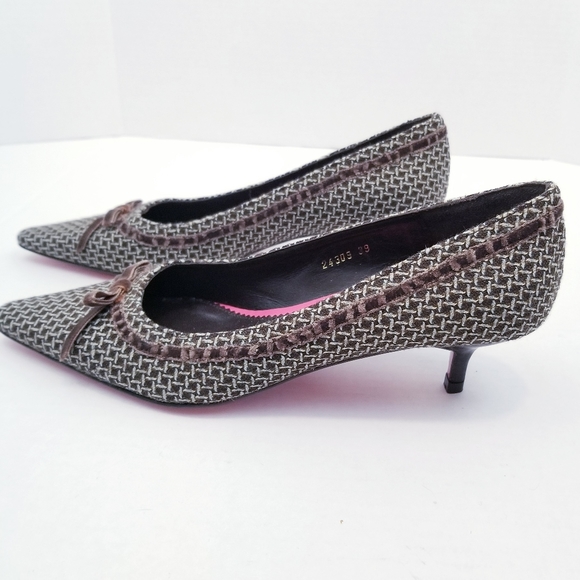 Boden Tweed Textured Kitten Heel Pumps, Size 8 - Picture 7 of 14